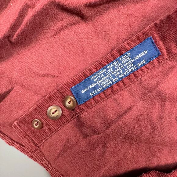 Vintage John Ashford Corduroy Button Up Mens Medium Maroon Classic Boho - Picture 6 of 6